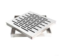 Stainless Steel Drain Cover with Frame, Slip-Resistant Brushed Finish and Fast-Drain Multi-Hole Design for Outdoor Use on Roads, Schools, Plazas, and Residential Areas(300 * 300 * 20mm)