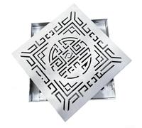 Stainless Steel Drain Grate,200X200mm Outdoor Drainage Cover With Frame For Garden And Public Space Rainwater Channel (200 * 200 * 20 * 2mm)