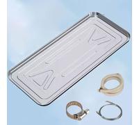 Stainless Steel Drain Pan Drip Tray for Central Air Conditioning, Window AC Condensate Collection, 84x35x3cm, Includes Drain Hose, Portable and Durable Solution