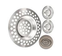 Stainless steel drain strainer, 3 pieces, Ø 70 mm outside, 42 mm inside, protrudes 9.5 mm into the sink, drain strainer for kitchen sink, washbasin, shower tray, bathtub