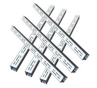 Stainless Steel Drainage Channels and Grating, Exterior Trench Drain for Concrete, Flat Narrow French Trough for Rain Storm Water, Yard Balcony Slotted Gutter (6 Pack)