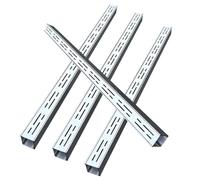 Stainless Steel Drainage Channels and Grating, Exterior Trench Drain for Concrete, Flat Narrow French Trough for Rain Storm Water, Yard Balcony Slotted Gutter (6 Pack)