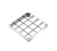 Stainless Steel Drainage Cover Square Hidden Manhole Frame with Zinc Plated Base 90x90x8cm 80mm Height for Underground Sewage and Outdoor Courtyard Use