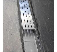 Stainless Steel Drainage Trench Kit - Outdoor Patio Shallow French Channel Drain Slim Rectangular Design Easy Install for Yard & Garden Drainage Solutions