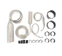 Stainless Steel Dress Up Hose Cover Kit Universal Radiator Hose Sleeving Set Extreme Heat Resistant for Vehicle Radiator Hoses 18 Pcs (Black)
