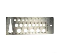 Stainless Steel Drill Gauge for Drill Bits and Bolts, Clearly Marked Fractions and Decimals for Accurate Measurements, Metric Sizes 1.5-12mm, Heavy Duty Silver Tool for Quick Identif