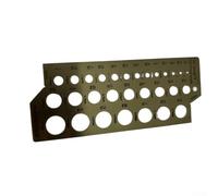 Stainless Steel Drill Gauge for Metric and for Imperial Drill Bit Sizing - 30-Hole Ruler with 1/64" Increments (1/16" to 1/2"), 135°/118° Angle Notches, 127 x 50 x