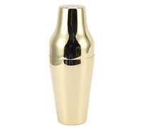 Stainless Steel Drink Shaker, French Style 2 Section Cocktail Shaker, Martini Mixer with Smooth Satin Finish for Bar Home Camping Picnic Use, Rust and Dishwasher Safe (Luxury Gold Color)