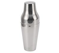 Stainless Steel Drink Shaker, French Style 2 Section Cocktail Shaker, Martini Mixer with Smooth Satin Finish for Bar Home Camping Picnic Use, Rust and Dishwasher Safe (Silver)