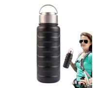 Stainless Steel Drinking Bottle - Leak-proof Stainless Steel Cup | Portable 1 Litre Bottle for On the Go Hiking Camping