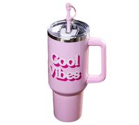 Stainless Steel Drinks Tumbler 1.2L Double Wall Insulated Travel Bottles Cup Mug (Pink Cool Vibes)