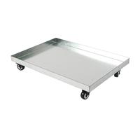 Stainless Steel Drip Pan, Oil Drain Pallet, Washing Machine Drip Pan, Water Tray for Plants for Floor with Universal Wheels, Dishwasher Rack Dolly(100x40cm)