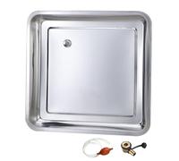 Stainless Steel Drip Pan with Hose, AC Condensate Drain Pan, Under Sink Drip Tray for Washing Dishes, Draining, Tea Table, Plant Trays for Pots(45x45cm/18x18in)