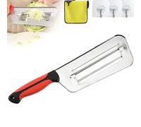 Stainless Steel Dual Blade Julienne Cutter, Upgraded Multifunctional Cabbage Shredder for Coleslaw, Vegetable Slicer Lettuce Chopper for Sauerkraut and Onion, Multi-Purpose Kitchen Tool (Red*1)