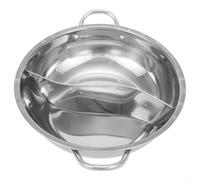 Stainless Steel Dual Compartment Hotpot Cooker Hot Pot for Dual Sided Soup Cookware Two-Flavor Chinese Shabu Shabu Pot for Induction Cooker for Home Party(30cm)