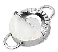 Stainless Steel Dumpling Empanada Ravioli Maker Press Pierogi Mold - Wonton Mould, Easy-tool for Dumpling Wrapper Dough Stamp Cutter Pastry Pie Making (Light Gray, 5 inch)