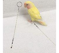 Stainless Steel Durable Birds Training Harness for Agapornis, Acridotheres Cristatellus, Nymphicus Hollandicus, Psittacula Eupatria, 27.5cm (For peonies)
