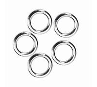 Stainless Steel Durable Fishing Split Rings Set 50Pcs Anti- Bait Connector for Big Fish 5 Sizes for Anglers (S)