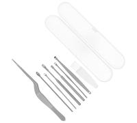 Stainless Steel Ear Wax Cleaner Set with Storage Case, Silver | Ear Cleaning Tools, Smooth round Finish and Non-slip Grip, for Adults at Home the Go