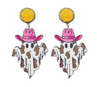 Stainless Steel Earrings For Women New Halloween Earrings Retro Style Wheel Wooden European And Border Festival Accessories Small Stud Sets (B, One Size)