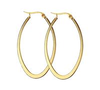 Stainless Steel Earrings Hoops, Hoop Earrings Silver/Black/Gold Big Round 30MM-60MM Earrings Hoop for Women