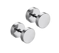Stainless Steel Earrings Women and Men, Stud Earrings Silver/Black/Gold Round 3MM-14MM Stud Earrings Womens Set
