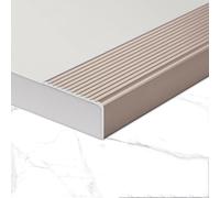 Stainless Steel Effect Aluminum Stair Tread Ed Protectors - Non-Slip L-Sd Step Covers for Indoor/Outdoor Stairs 2 Pieces Rose d 90cm x 10cm x 3cm