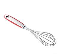 Stainless Steel Egg Beater 12 Inch Hand Whisk With Red Non Slip Rubber Handle For Mixing Eggs Batter And Cream Lightweight 88g Kitchen Tool For Home Bakers