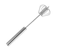 Stainless Steel Egg Beater - Rotating Semi-Automatic Hand Whisk | Kitchen Gadgets Milk Frother Mixer for Whisking Eggs, Cream, Batter, Stirring and Beating Quickly