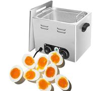 Stainless Steel Egg Boiler with Mesh Basket, Electric Poached Maker, Temperature Control for Commercial Use