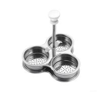 Stainless Steel Egg Boiler with Water Wave Tech - 3 Tier Steamer Rack for Soft Hard Boiled Eggs - Anti Kitchen Tool Silver 15.4cm