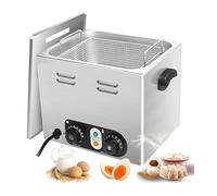 Stainless Steel Egg Cooker with Temperature Control & 60-Min Timer, Electric Poached Egg Maker Auto Shut-Off for Hard, Soft, Poached Eggs