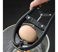 Stainless Steel Egg Cracker Tool with Fish-Shaped Design & Double-for Leaf Tray for Easy, Mess- Cracking of Raw or Hard-Boiled Eggs - Kitchen Gadget(Without Container)