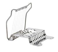 Stainless Steel Egg Cutter Egg Cutting Tool Hard Boiled Egg Slicer with Integrated Bottom for Banana Strawberry Kiwi Fruit Dishwasher Safe (Steel Wire)