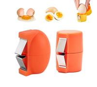 Stainless Steel Egg Opener,Multifunctional Egg Shell Opener for Raw & Hard-Boiled Eggs,Handheld Kitchen Gadget for Easy Peeling & Separating (Orange)