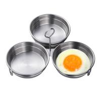 Stainless Steel Egg Poacher, 3 Poached Egg Cups, Round Egg Cooker Rings Nonstick Egg Poacher Cups, Egg Poacher Pan for Breakfast Cooking