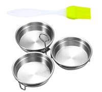 Stainless Steel Egg Poacher, Poached Egg Pan, 3x Heart Shape and Round Shape Egg Pan | Fried Egg Pancake Pan Maker with Brush, Non-Stick Egg Cups for Frying