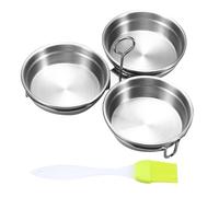 Stainless Steel Egg Poacher Set of 3 | Non-stick Steamer with Egg Cups and Brush | Kitchen Accessories for Egg Prep - Poached Eggs, Fried Eggs and Mold