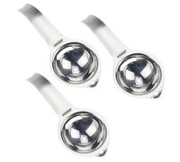 Stainless Steel Egg Separator 3pcs Yolk Divider | Easy Cleanup, Hanging Storage, Silver Finish, Handy Tool for Whites and Eggs