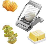 Stainless Steel Egg Slicer, Professional Egg Separator, Egg Slicer, Dishwasher Safe, Robust, for Eggs, Potato, Strawberries, Soft Foods