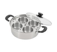 Stainless Steel Egg Steamer Pot 4 Cup Stovetop Cooker with Lid