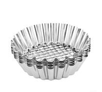 Stainless Steel Egg Tart Molds 30pcs Reusable Cupcake Pan for Muffin Tray Baking Cake Tin 9.5x3.3cm