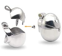 Stainless Steel Egg Type CBT Chastity Belt Restraint Kits, Penis Cage Chastity Cage Bondage Cock Ring with Invisible Lock Chastity Cage Sex Toys for Men(48mm)