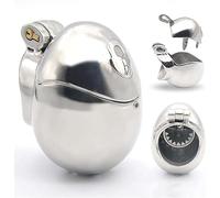 Stainless Steel Egg Type Chastity Cage Full Bondage Penis Cage Chastity Belt Extreme Cb6000 Sm Bondage Men Sex Sex Toys Fetish Chastity Cage BDSM(Mitstachelring,48mm)