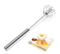 Stainless Steel Egg Whisk, 12 Inch Hand Mixer, Upgraded Semi-automatic Whisk, Ideal For Blending, Whisking, Baking tool, Beating Eggs, Butter & Milk, Suitable For Home Kitchen Use.