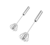 Stainless Steel Egg Whisk, Digead Hand Push Rotary Whisk Blender, whisks for cooking, Hand Push Mixer Stirrer for Blending, Whisking, Beating & Stirring (10+12in)
