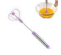 Stainless Steel Egg Whisk Handheld Semi Automatic Beater Milk Frother