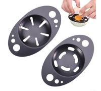 Stainless Steel Egg White Separator Tool for Baking, 2 Pack Yolk Filter with Herb Stripper Function, 12.5 x 7.5 cm Egg Divider for Kitchen Use