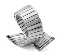 Stainless Steel Elastic Watch Strap 22mm Retractable Bracelet Flexible Metal Strap Extended Wristband Unisex Watch Replacement Strap Suitable For Traditional Or Smart Watches(Silver,22MM_L-153MM)