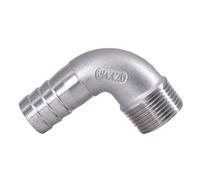 Stainless Steel Elbow, 1/8" 1/4" 3/8" 1/2" 3/4" 1" 2" BSPT Male 6 8 10 12 14 15-60mm Hose Barb Elbow 90 Deg 304 Elbow Pipe Fitting Connector, 1pcs (Color : Elbow - Male, Size : 1l2 BSPT to 20mm)